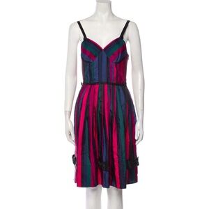 Marc Jacobs Pink and Blue Striped Midi Dress size 4